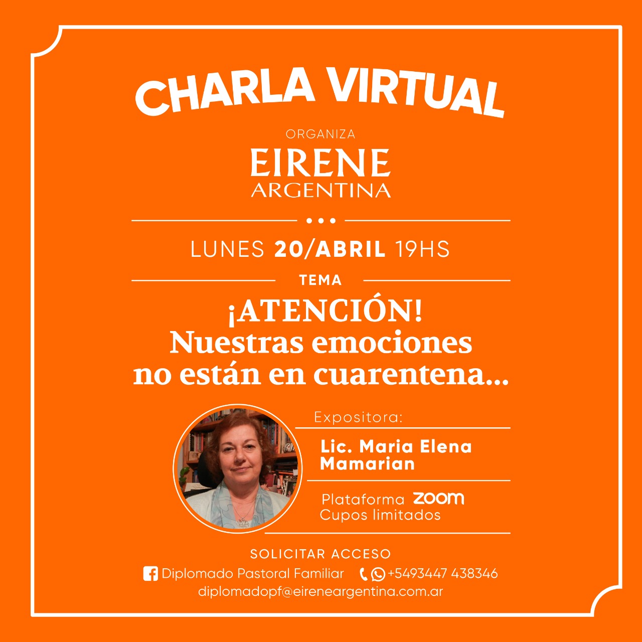 Charla Abierta ¡ATENCION! Nuestras emociones no estan en cuarentena... 2020 04 20 - 19hs