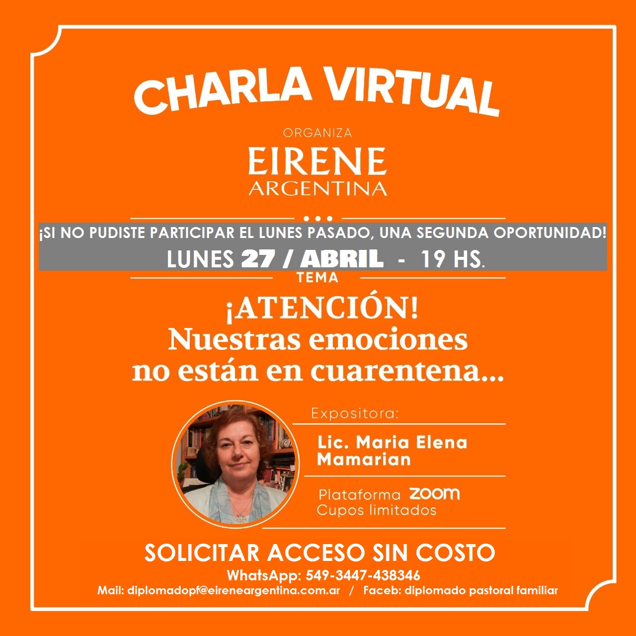 nueva oportunidad de participar de la charla